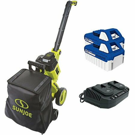 SUN JOE 24V-X2-OGV iON+ Cordless Outdoor Garden Vacuum & Mulcher with 4.0 Ah Batteries and Charger 20024VX2OGV
